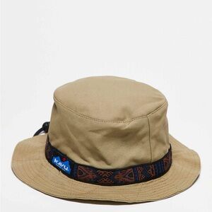 KAVU Organic Cotton Strap Bucket Bucket Hat Fishing Camping In Beige